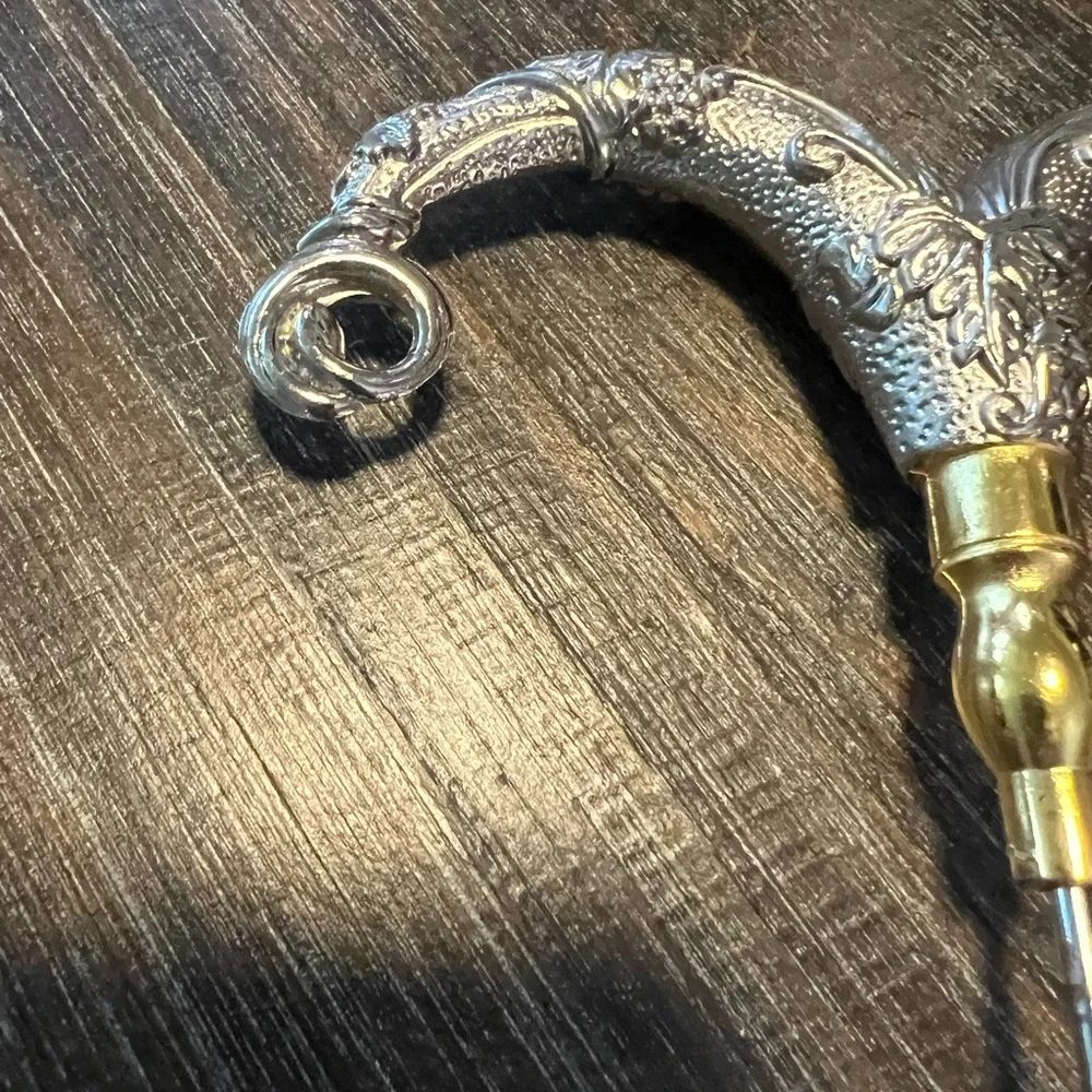 Vintage Bullhead Silver and Gold Corkscrew in Wooden Display